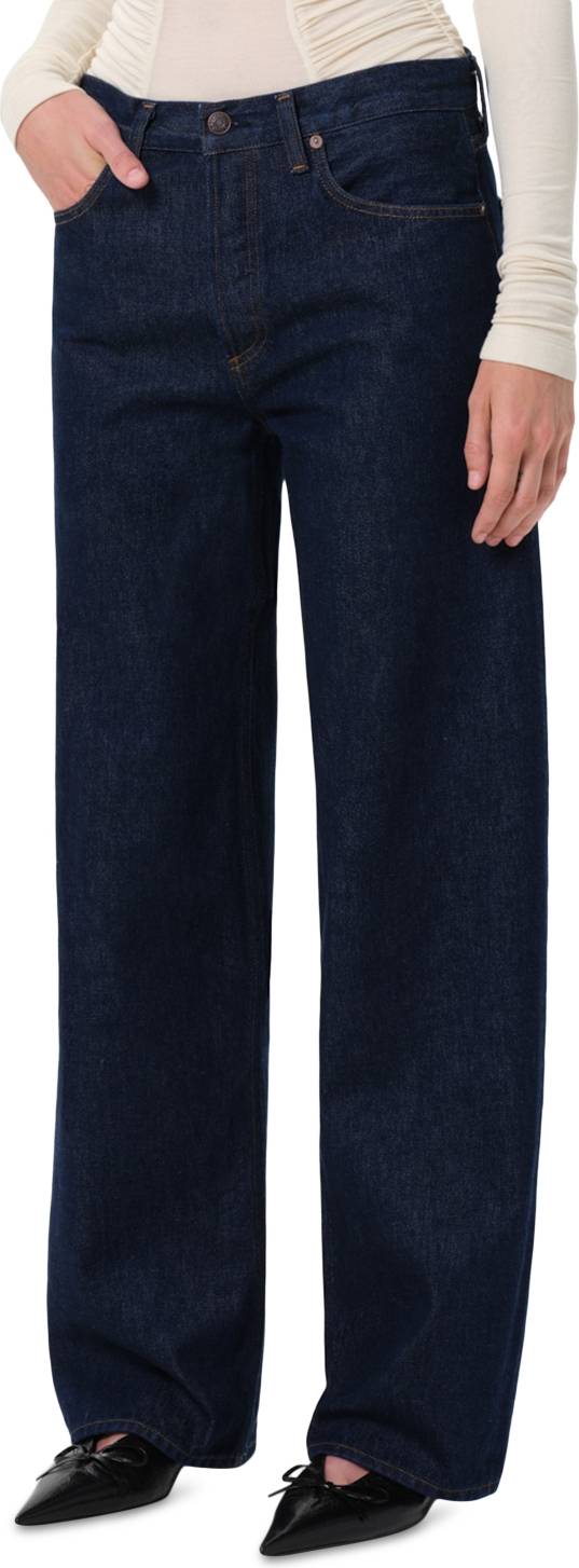 Mid-Rise Wide-Leg Jeans - Blue