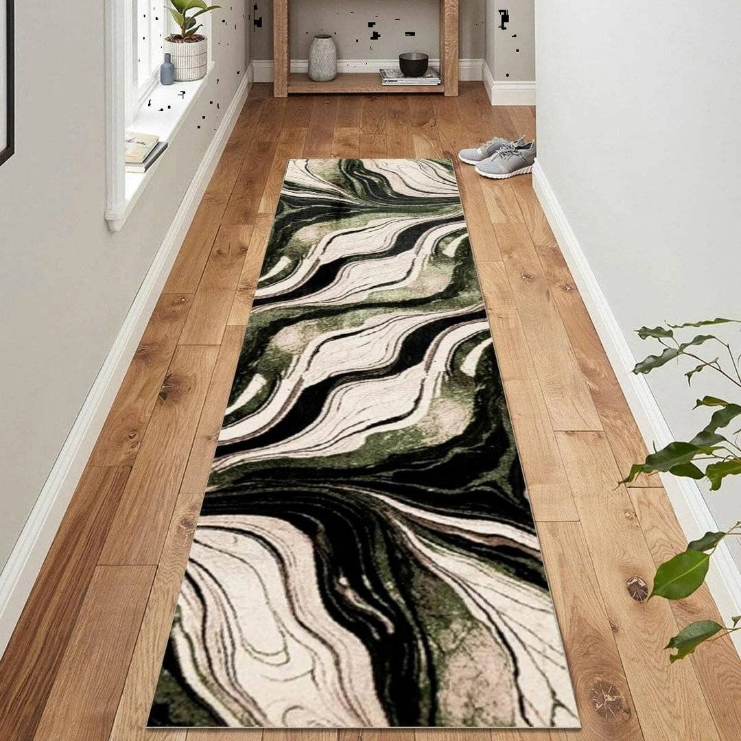 Large living room rugs East Urban Home Large Living Room Rugs Abstract Area Rug Green