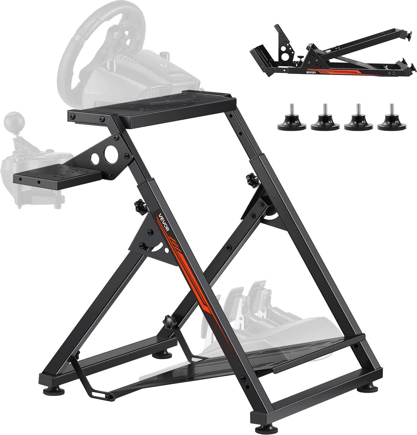 Racing wheel stand VEVOR Racing Wheel Stand Adjustable Foldable