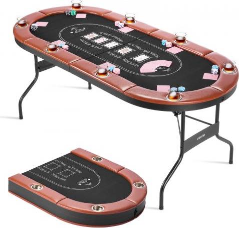 VEVOR Foldable Poker Table 8 Player 72 In