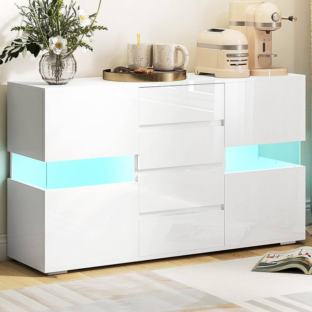 Homcom LED High Gloss Storage Cabinet Sideboard