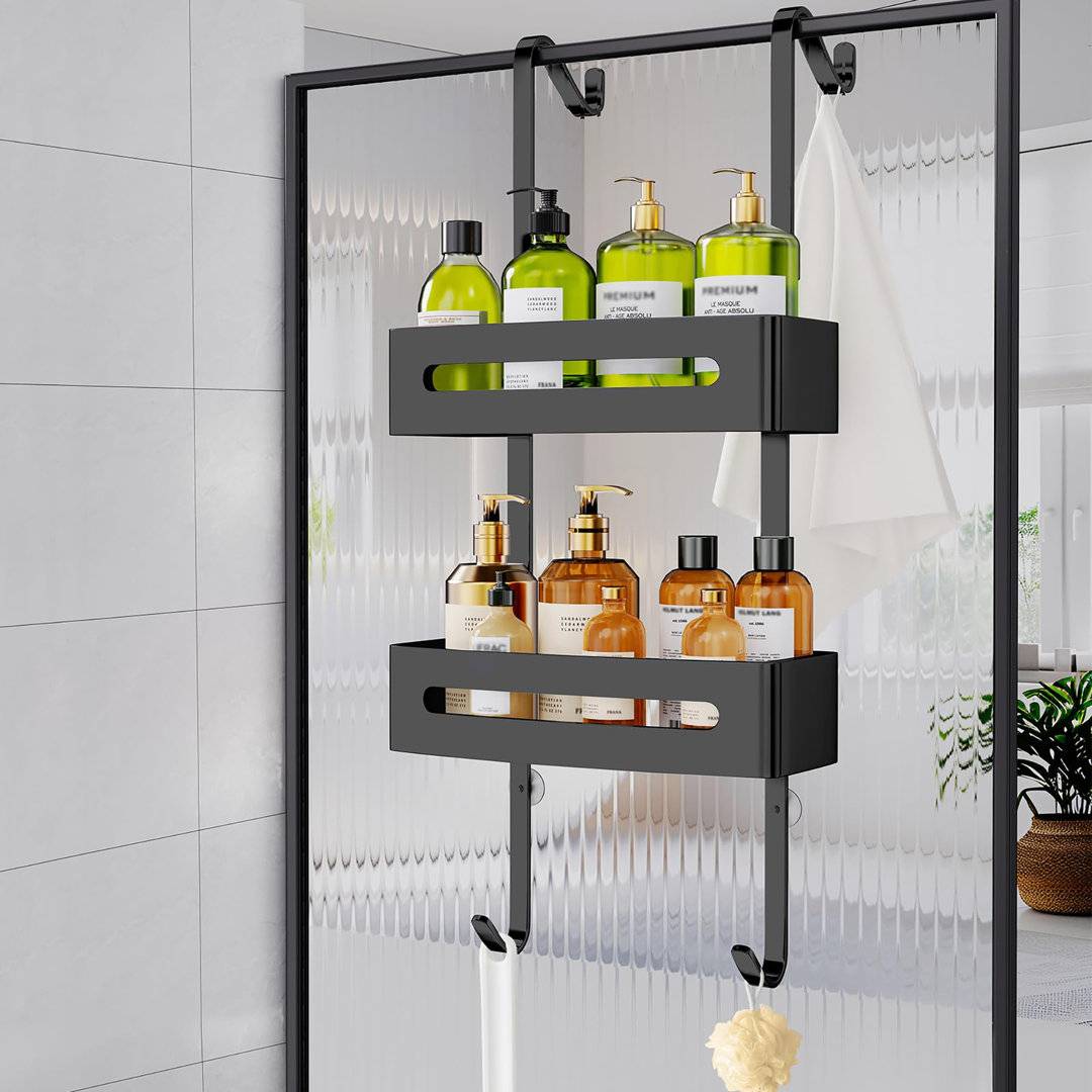 Over the door storage Rebrilliant Over Door Shelf Storage 2 Tier Rack