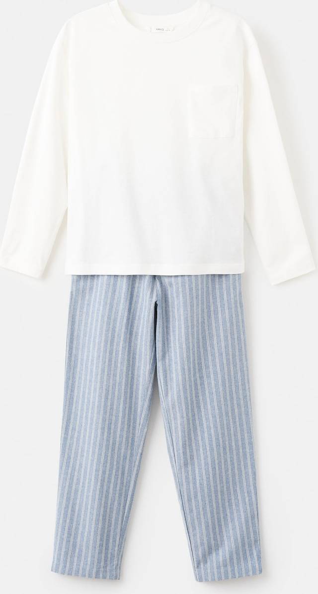 Mango Striped Long Pyjamas Sovplagg - Blå