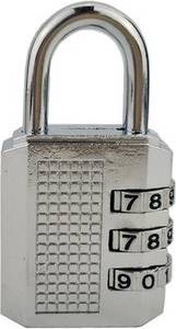 Silver Silver Combination Waterproof 3 Digit Lock