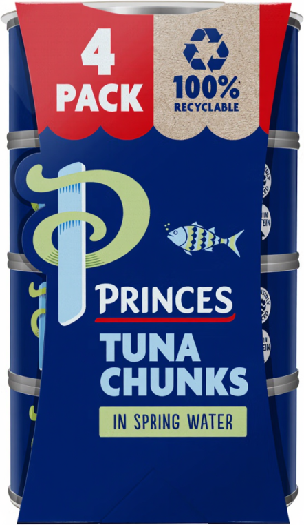 Princes Tuna Chunks In Spring Water 4x145g