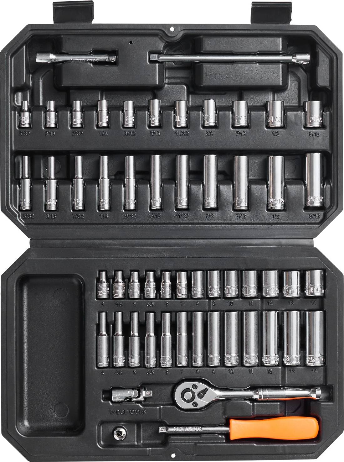 VEVOR Set 1/4 Inch Drive 6-Point 54 Pieces Socket Bit