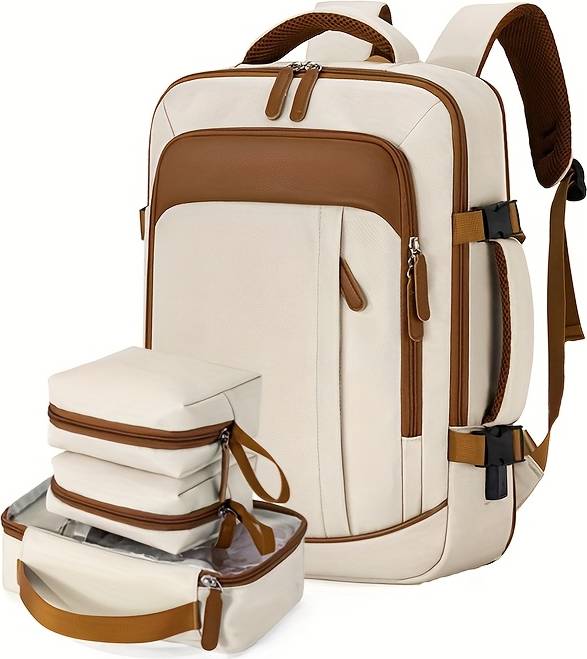 Temu Daily Commuting Expandable Nylon Laptop Backpack Set