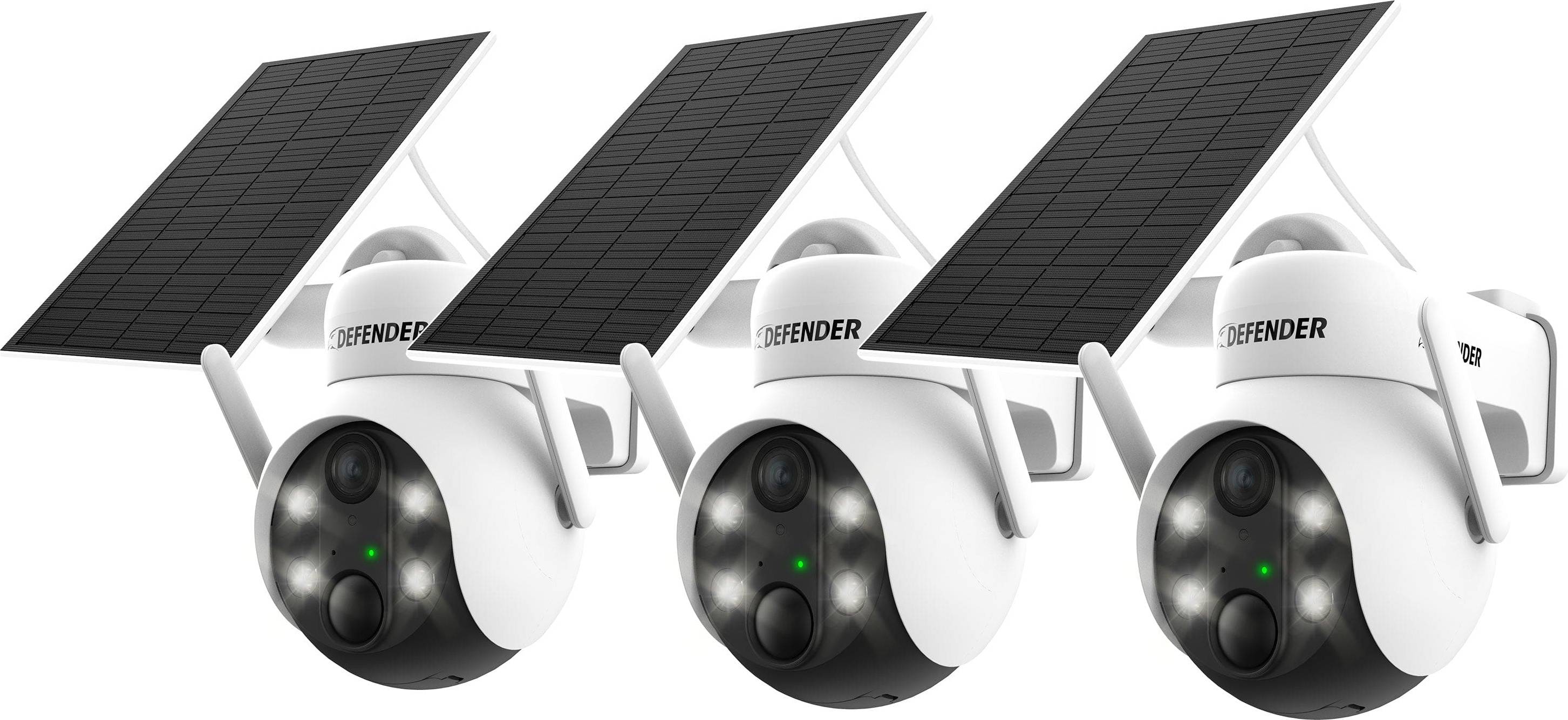 Solar powered security cameras Defender Solar Powered 4K AI Everwatch 3 Pack