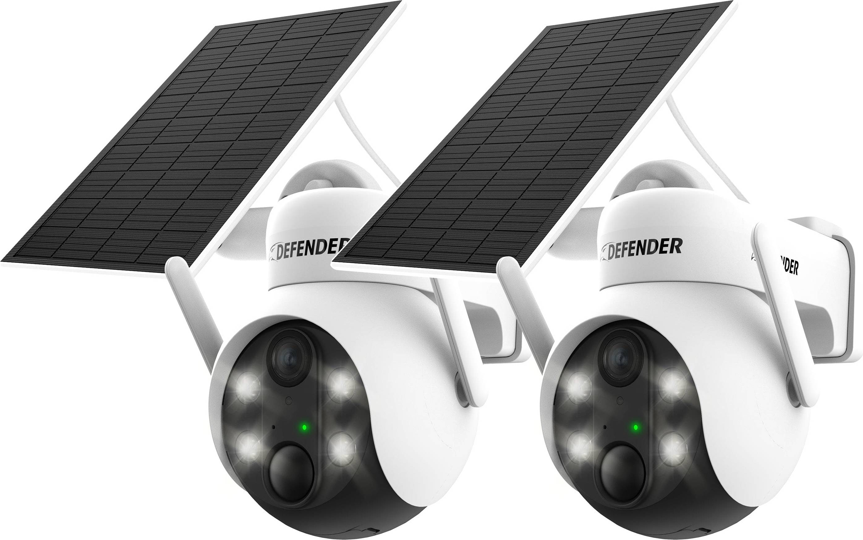 Solar powered security cameras Defender Solar Powered 4K AI Everwatch Camera 2 Pack