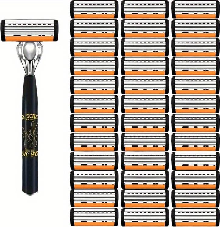 Temu 6-Layer Stainless Steel Men' Razor Set
