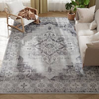Homcom Flannel Non-Slip Washable Rug 290 x 200 cm Grey