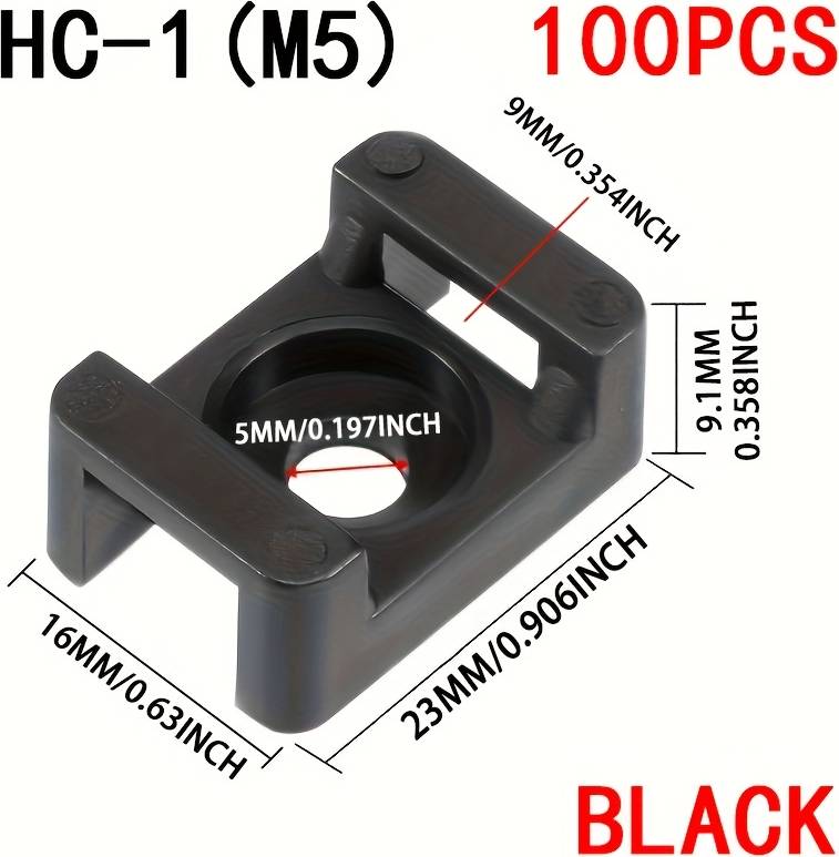 Temu 100pcs Cable Tie Base Style Zipper Rack