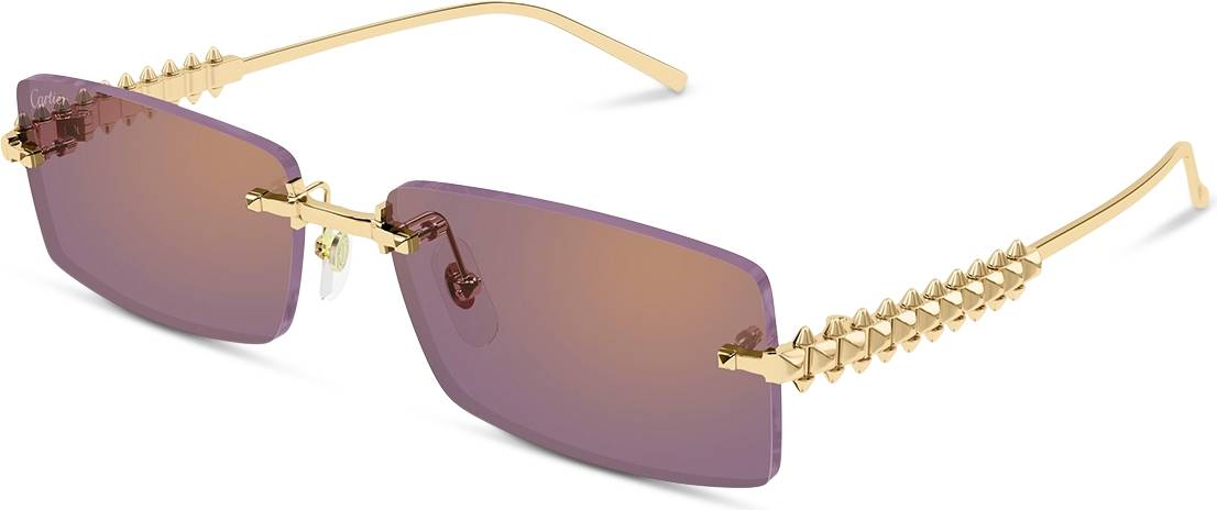 Cartier Rimless Square Sunglasses - Gold