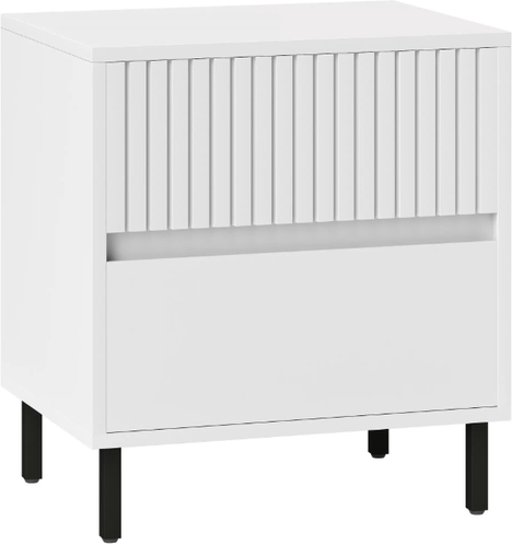 Homcom With 2 Drawers And Steel Legs Bedside Table