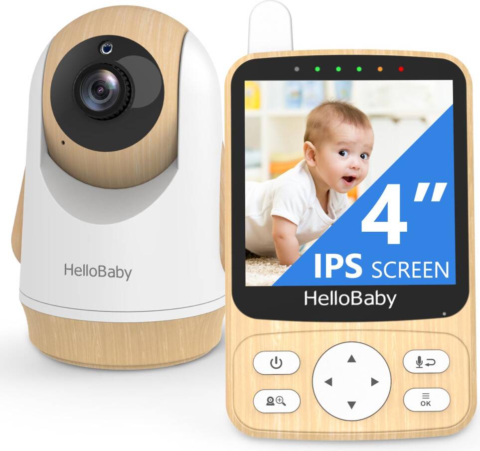 HelloBaby Baby Monitor Camera Audio 4 Inch Screen