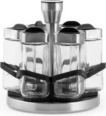 H&H Spice Rack 6 Jars With Rotating Stand