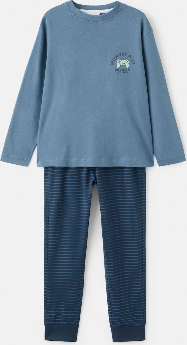 Mango Printed Long Pyjamas - Blå