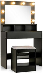 Vanity set with mirror SlickBlue Vanity Set Lighted Mirror Dressing Table