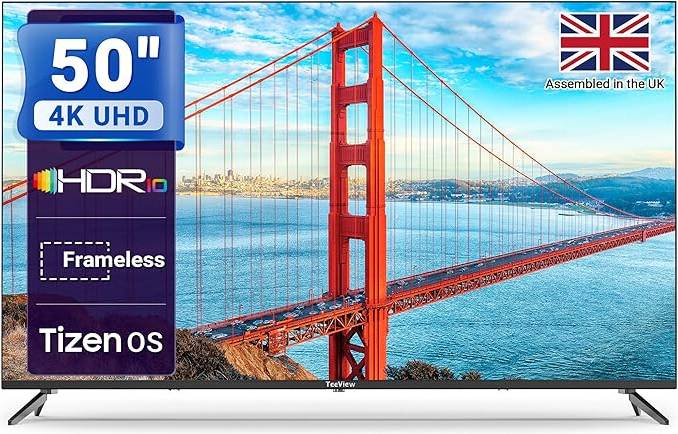 TeeView 50 Inch 4K Ultra HD UHD HDR10 Smart TV Hub