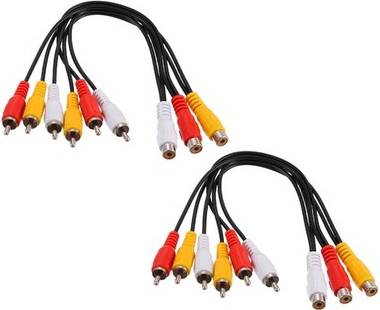 Uxcell 2pcs Audio Video Splitter Cable Rca Female Jack