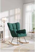 H&O Direct Classic Tufted Dark Green Rocking Chair