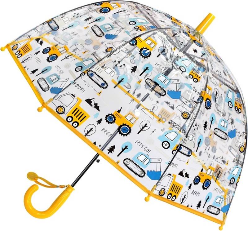 Temu 8-Ribs Automatic Open Transparent Umbrella - Cute Cartoon Pattern Pvc