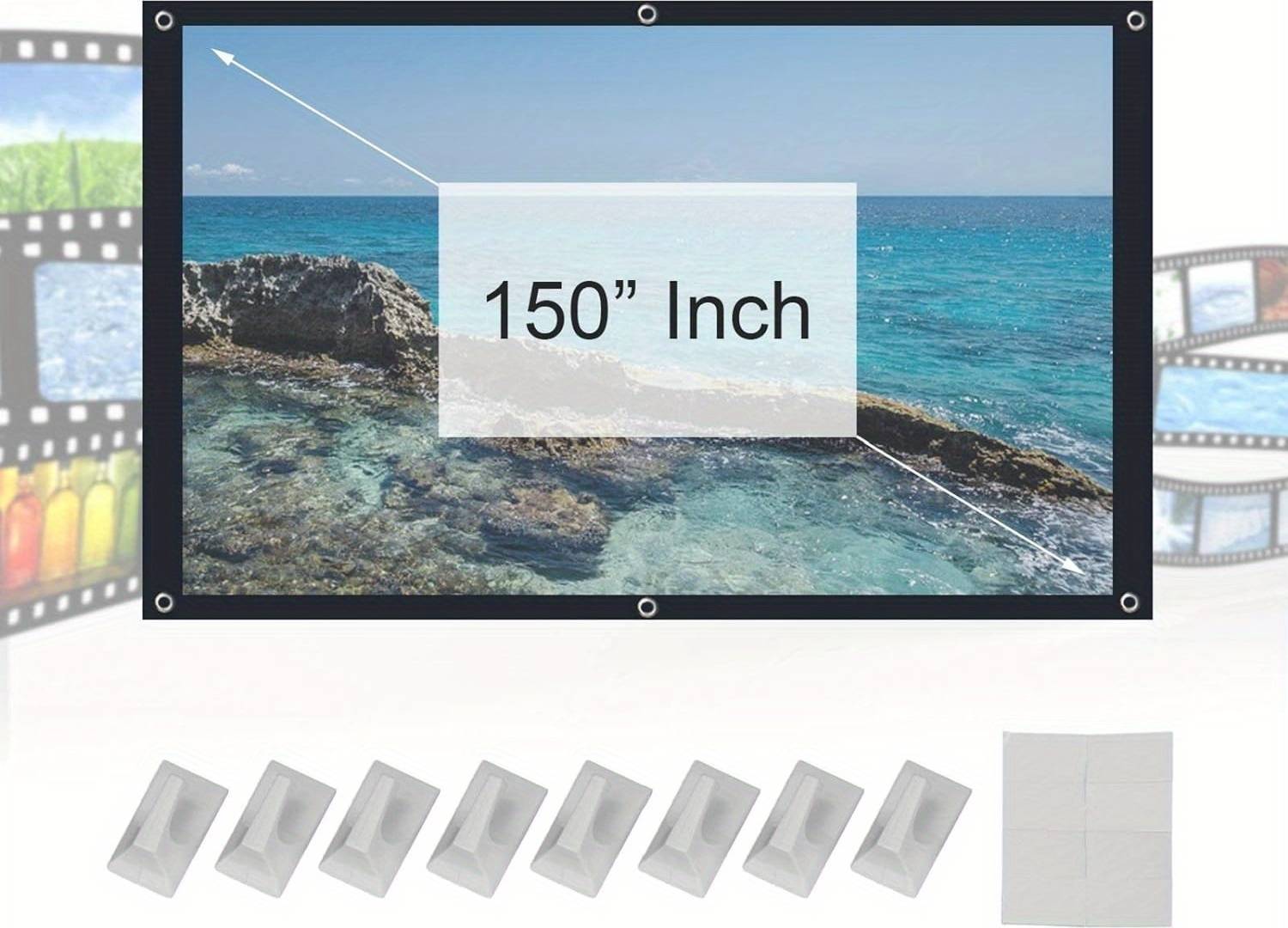 Temu 150 Inch Foldable Projector Screen