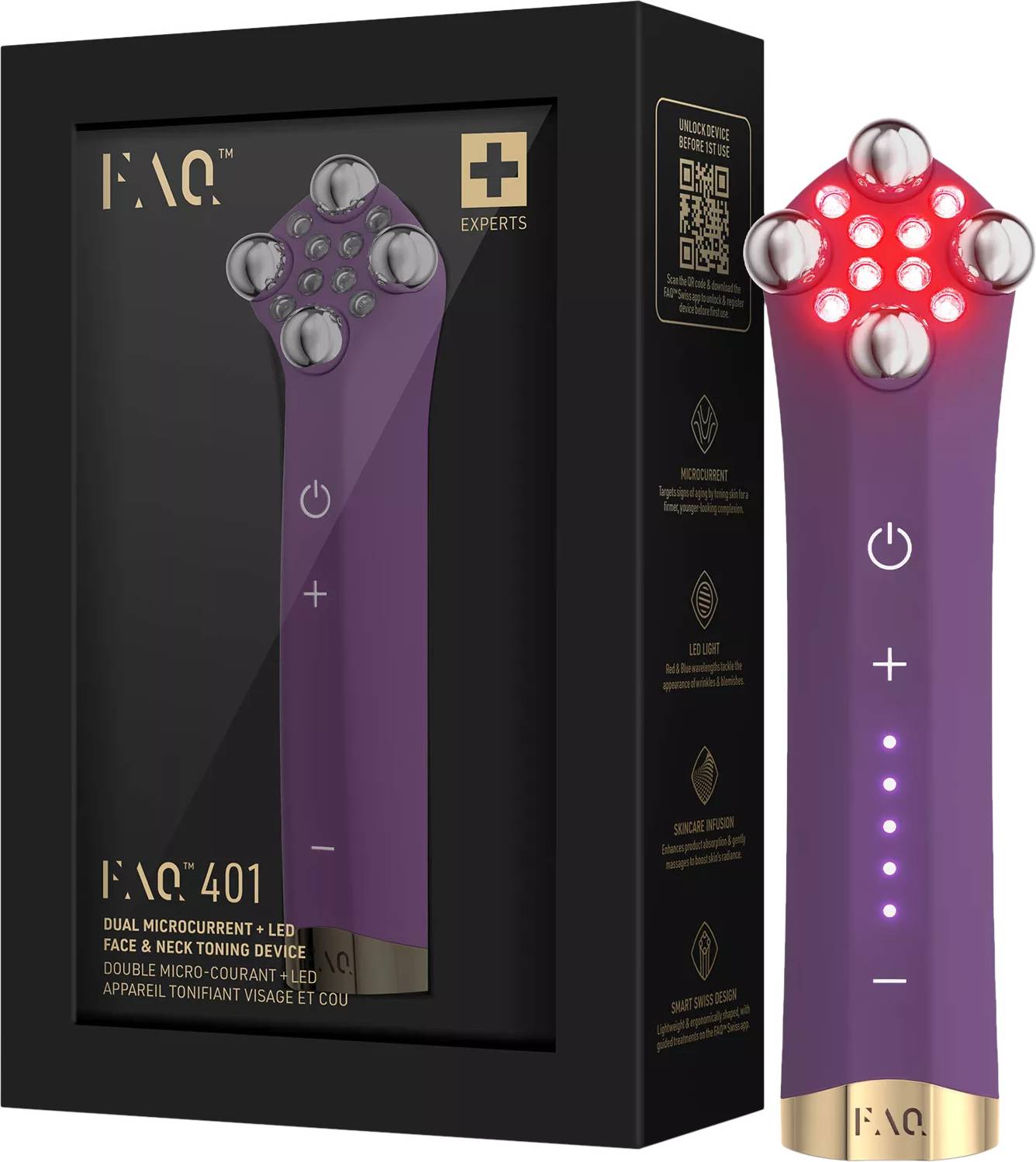 FAQ Swiss 401 Dual Microcurrent LED Face Neck Tonning Device
