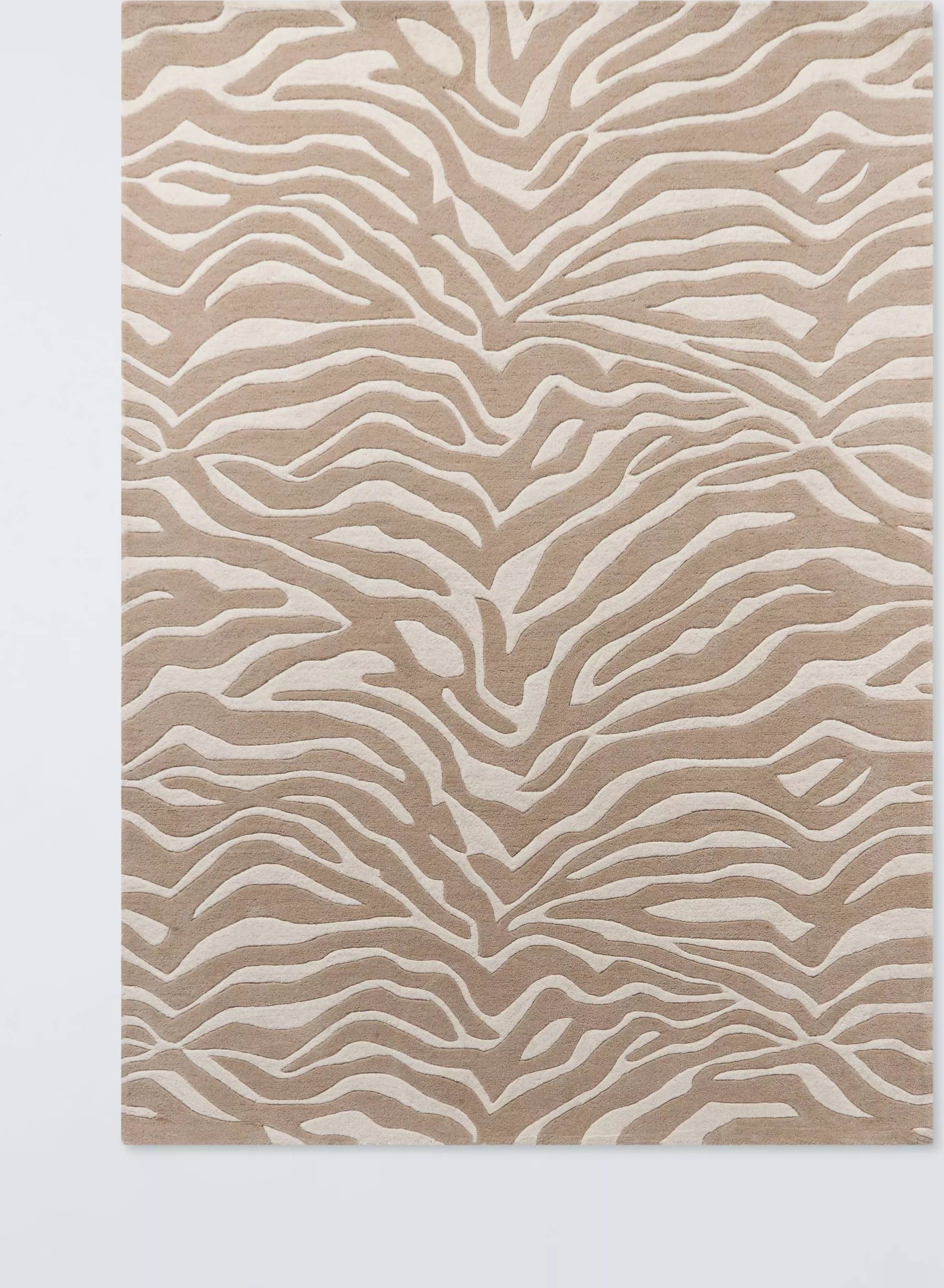 John Lewis Zebra Print Pure Wool Rug Natural