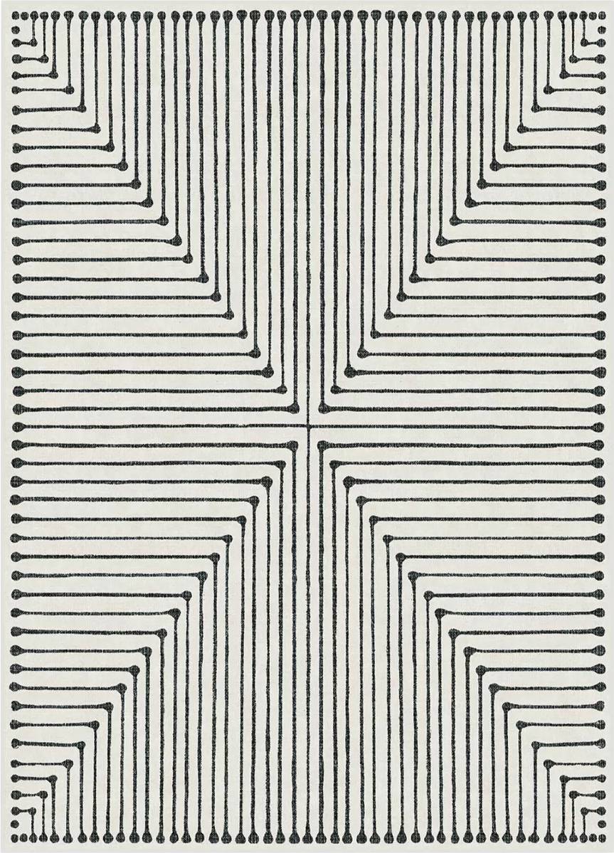 Inkdrop Geometric Rug