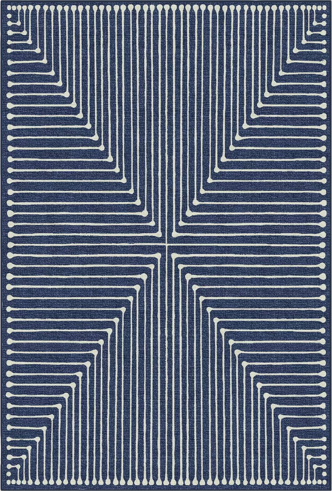 Ruggable Inkdrop Geometric Rug Blue