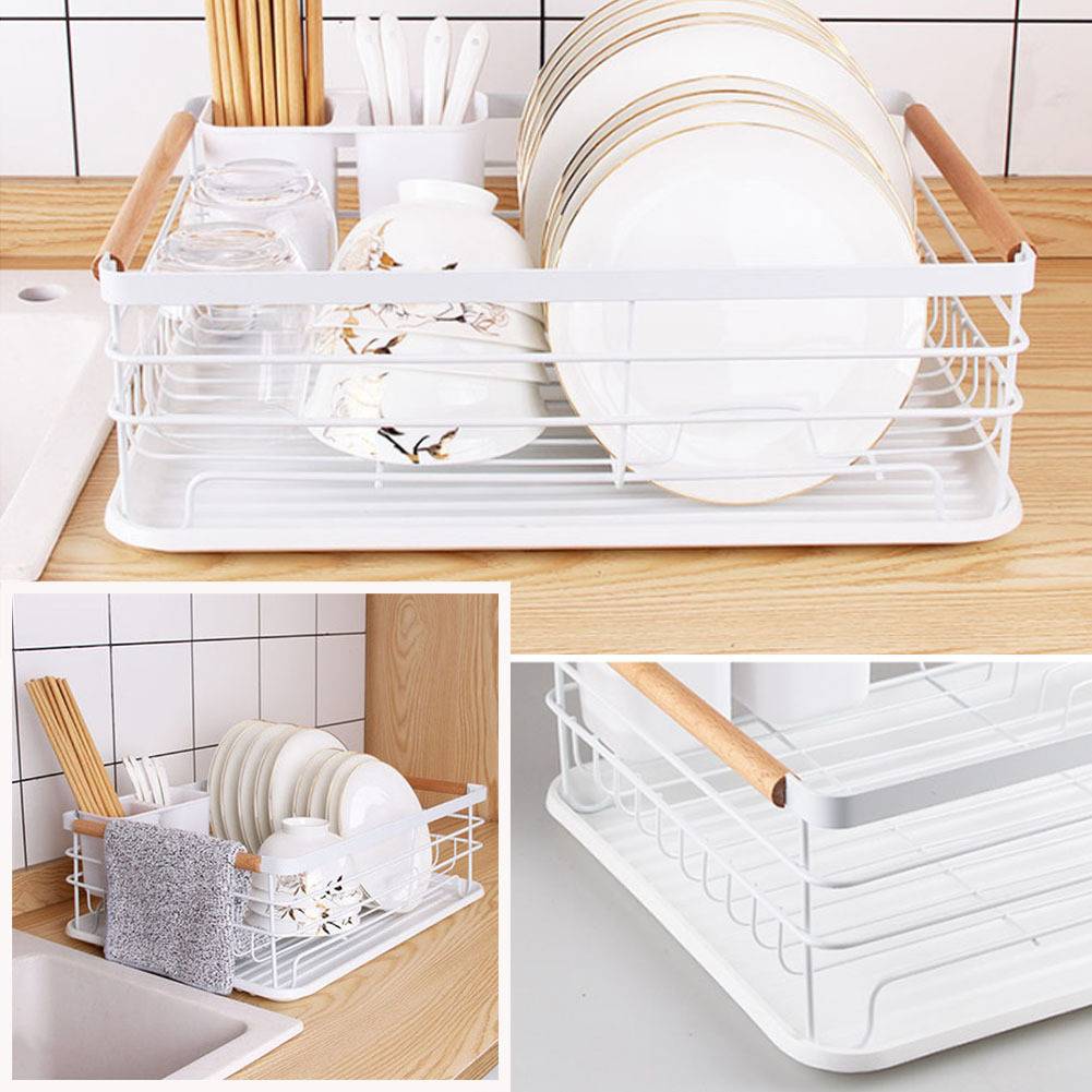 Temu 1 Tier Rack With Removable Drip Tray Dish Drainer
