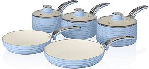 Swan Retro Cookware Set 5 pcs - Blue