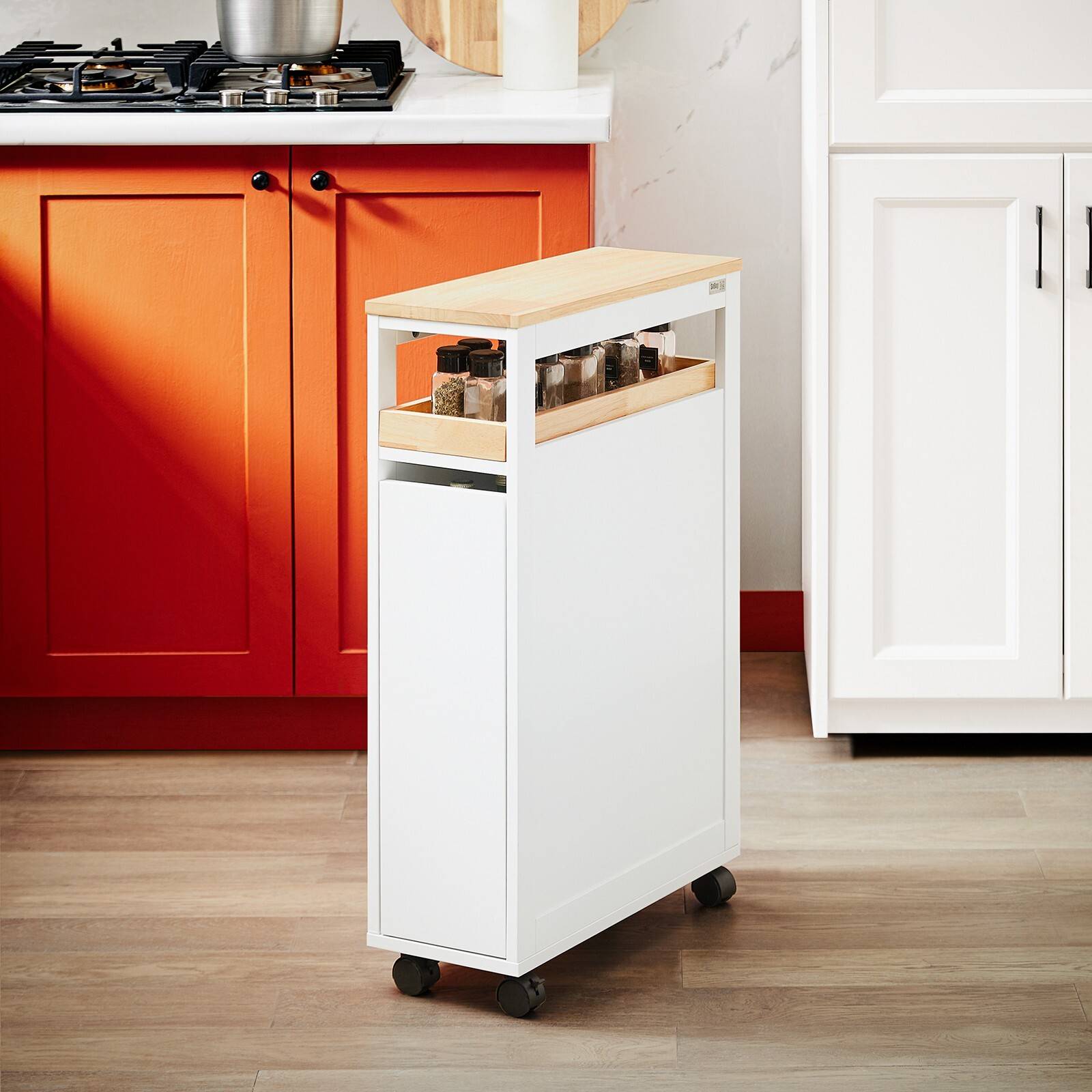 SoBuy NSR11-WN Serving Slide Out Storage Rack Trolley Table