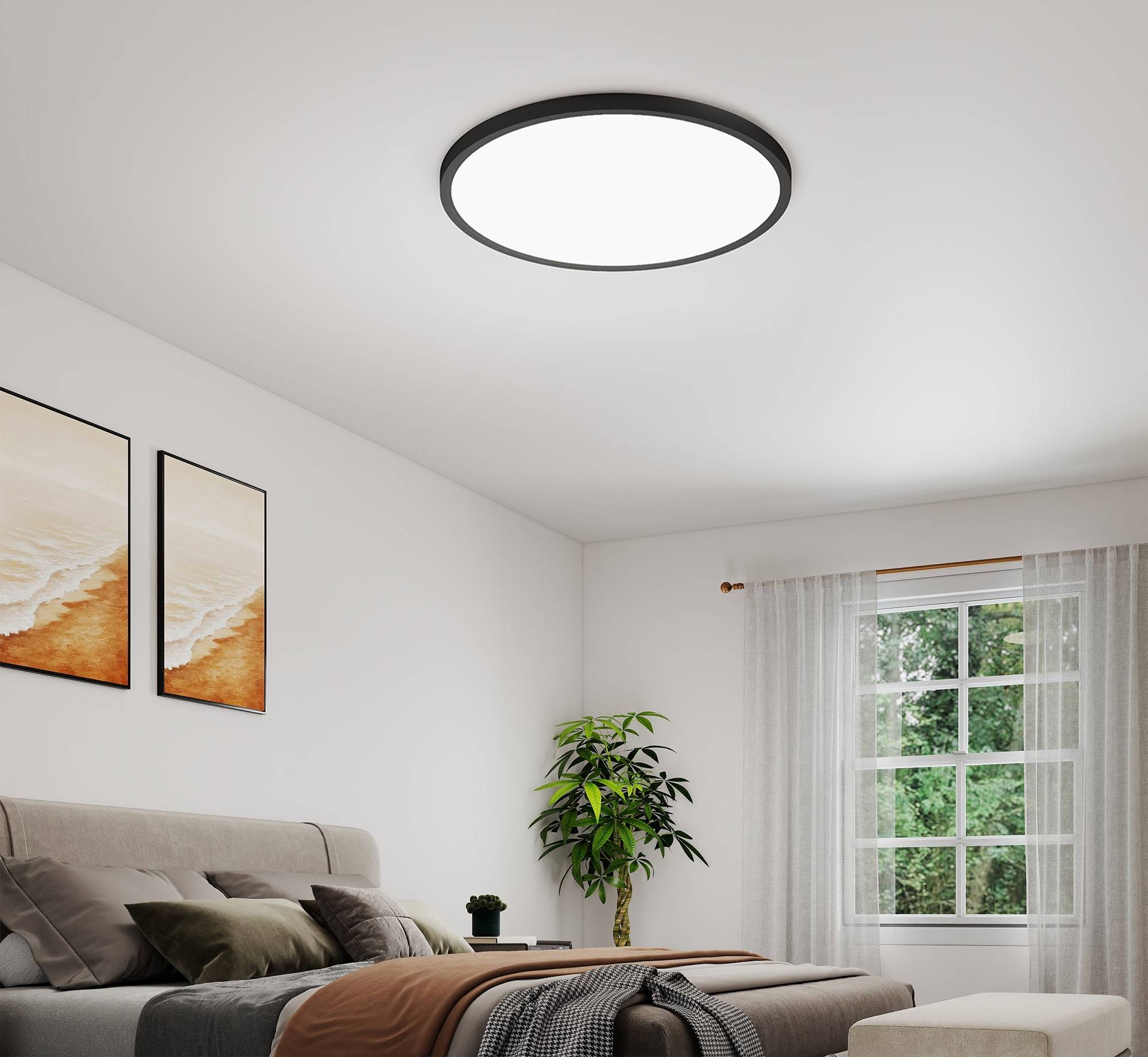 Led ceiling light fixture APRILSOUL LED Fixture 16 Inch 32Watt Ceiling Flush Light