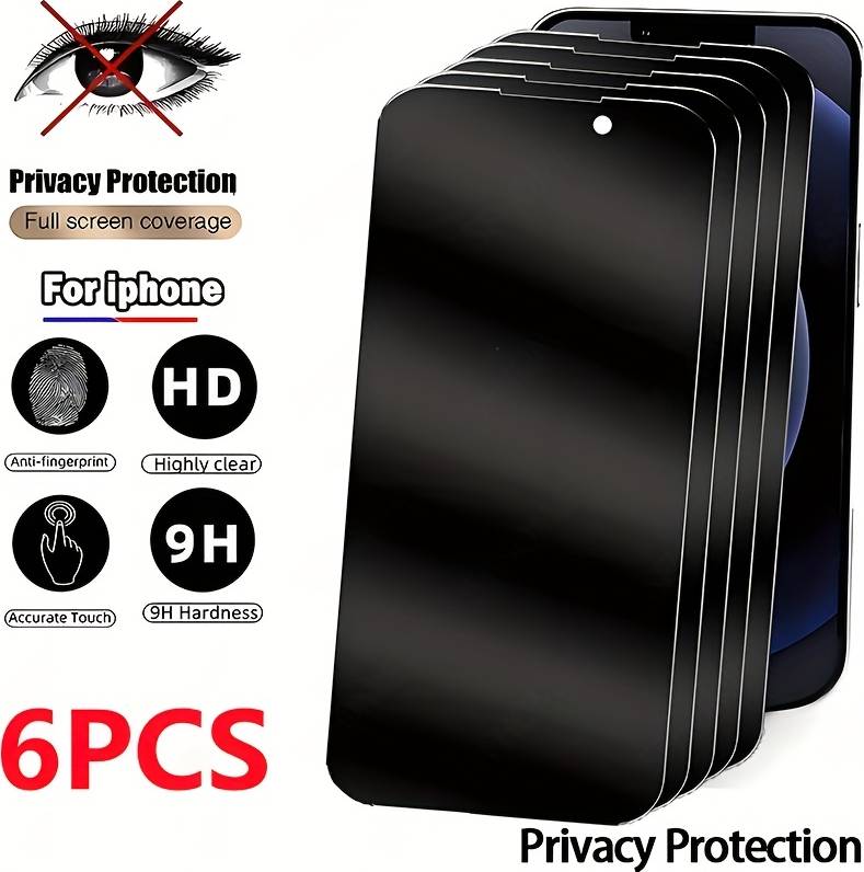 Privacy screen protector Temu 6pcs Full Coverage Privacy Screen Protector