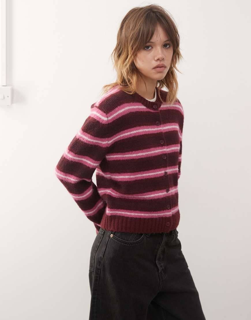 Monki Button Cardigan - Rosa
