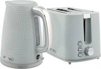 Homcom Modern Kettle And Toaster Set Grey