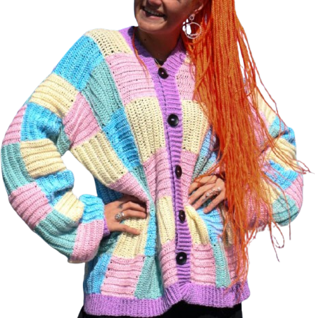 Oversized Rutig Kofta av Onesize