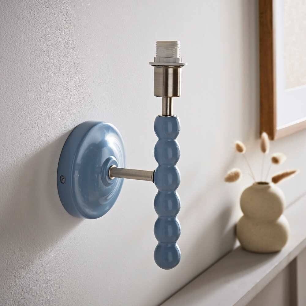 ValueLights Bobbin Powder Blue Base Wall light