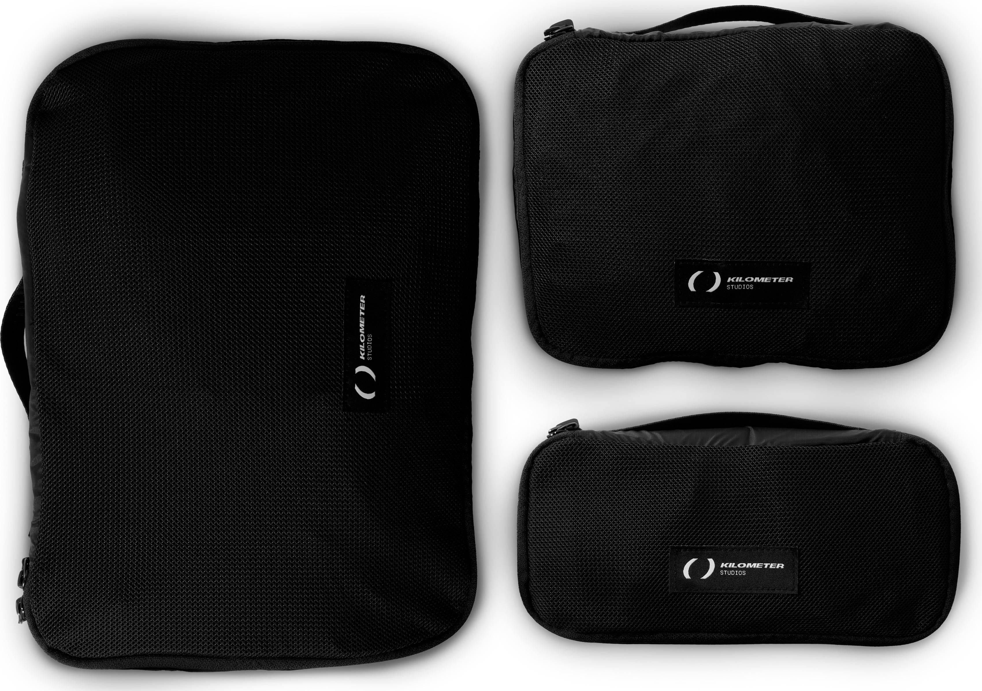 Kilometer Packing Cubes Set Black 3 Pcs