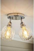 ValueLights Cheltenham 2 Way Ribbed Glass Adjustable Light Spotlight