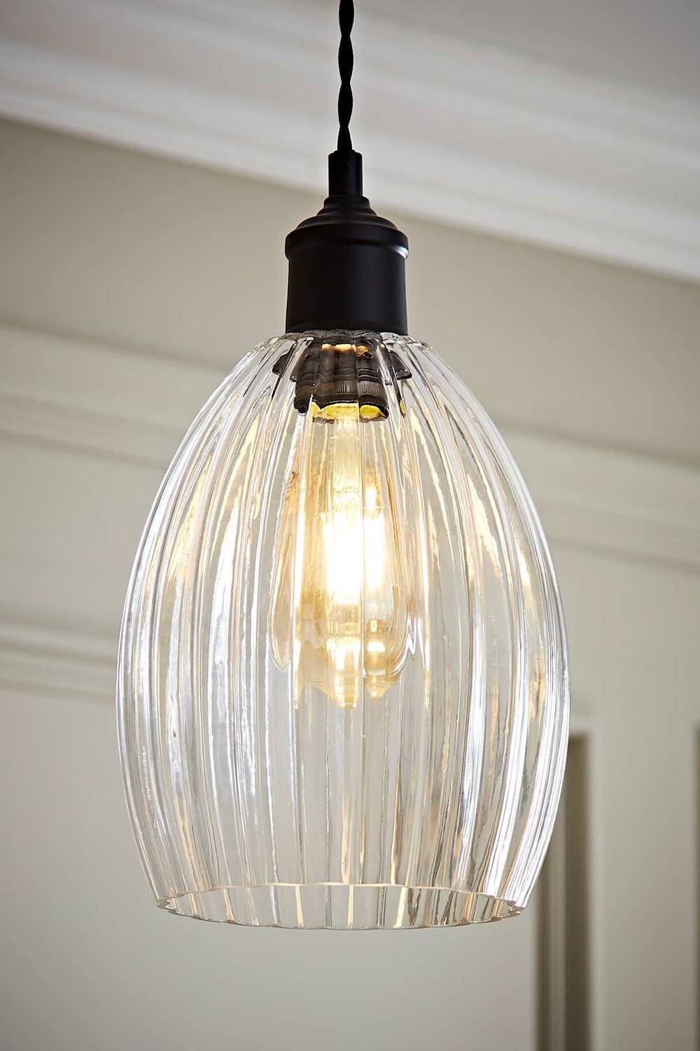 Cheltenham Clear Ribbed Glass Light