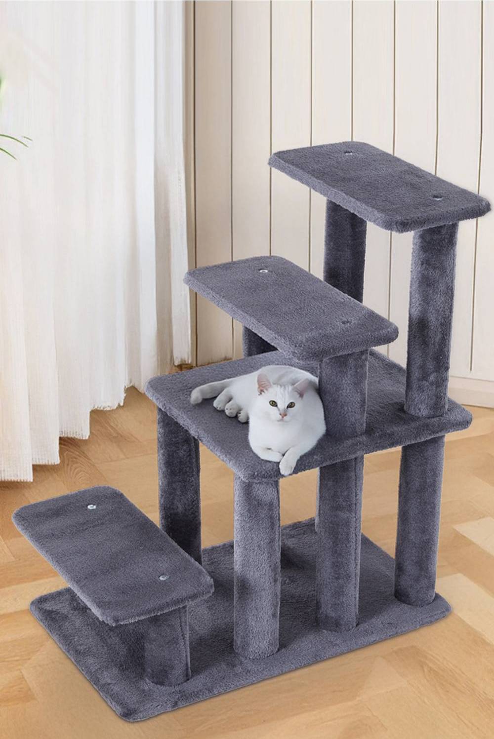 Pet Stairs Cat Tree With 4-Step Climb Ladder