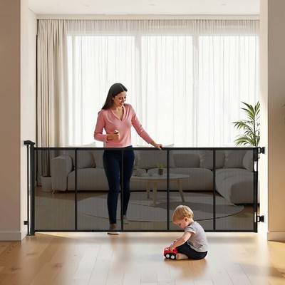 Extra wide baby gate VEVOR Retractable Baby Gate Extends To 122 Inch Extra Wide