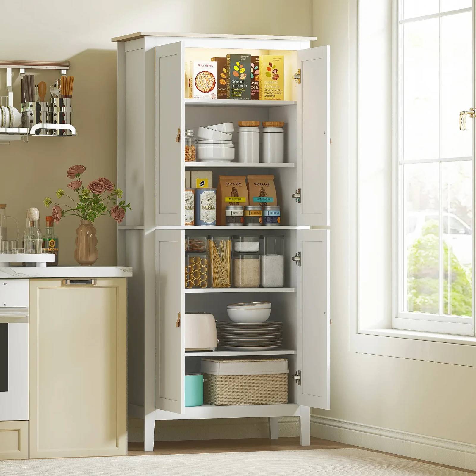 Homcom Cupboard Motion Sensor Led Light Storage Cabinet