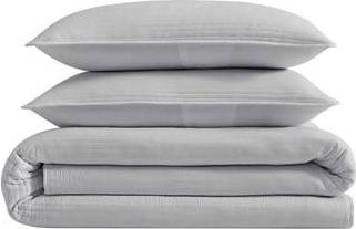 Kenneth Cole Washed Channel Solid Reversible Quilt Set Quilts Gray