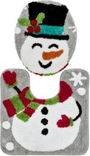 VCNY Home Snowman Holiday Bath Rug Set 2 Count