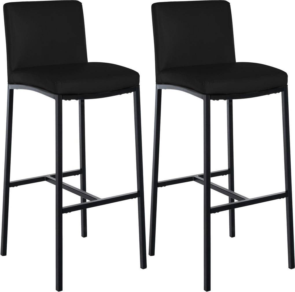 CLP 2er Set Lederlook Schwarz Barhocker 2Stk.