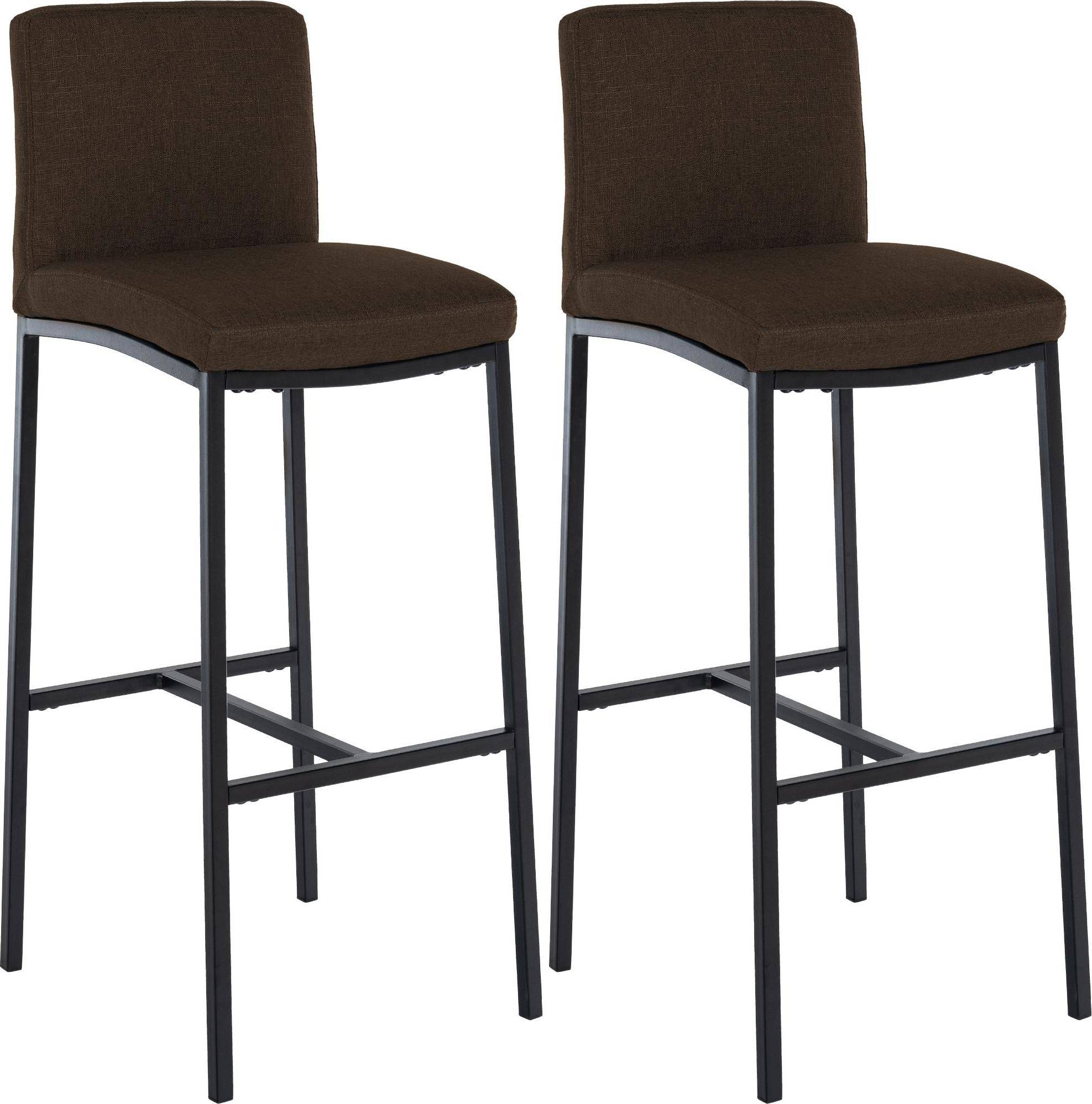 CLP 2er Set Stoff Braun Barhocker 2Stk.